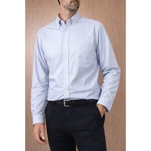 Brooks Brothers Regent Shirt XXL Baby Blue Pink Embroidered Dots Cotton